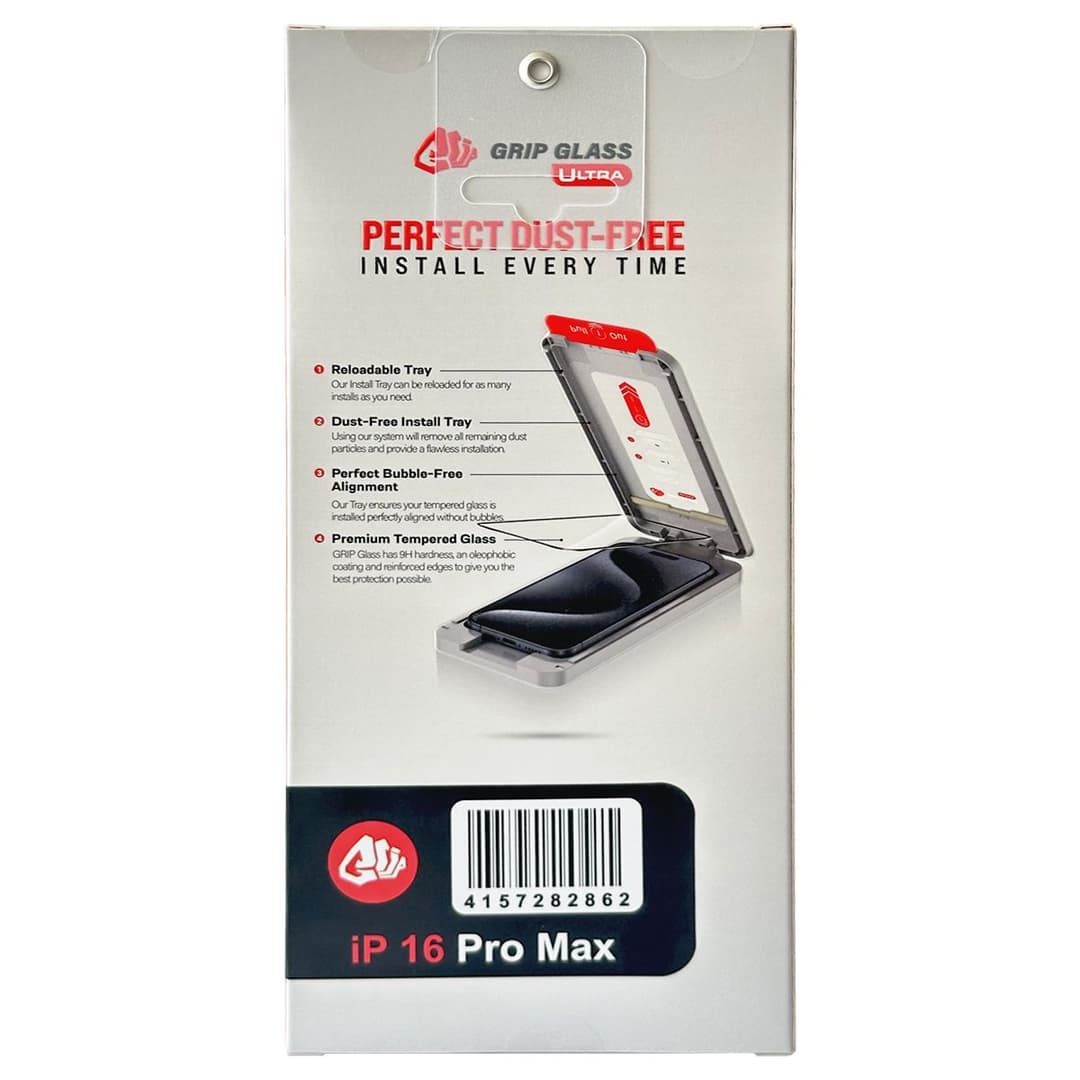 Grip Ultra - Tempered Glass Screen Protector for iPhone 16 Pro Max (2 Pack) (Privacy)