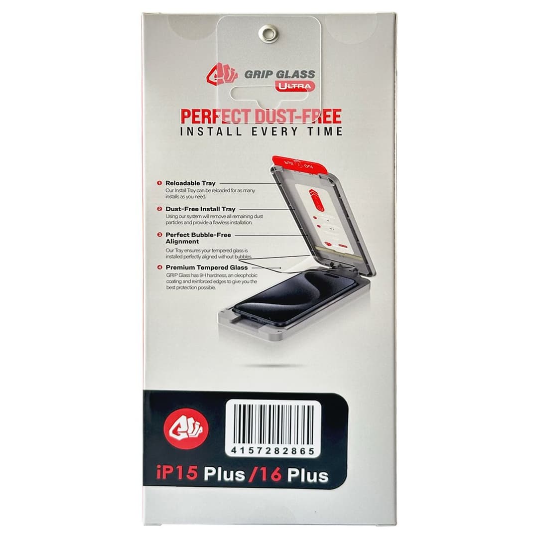 Grip Ultra - Tempered Glass Screen Protector for iPhone 15 Plus/16 Plus (2 Pack) (Privacy)