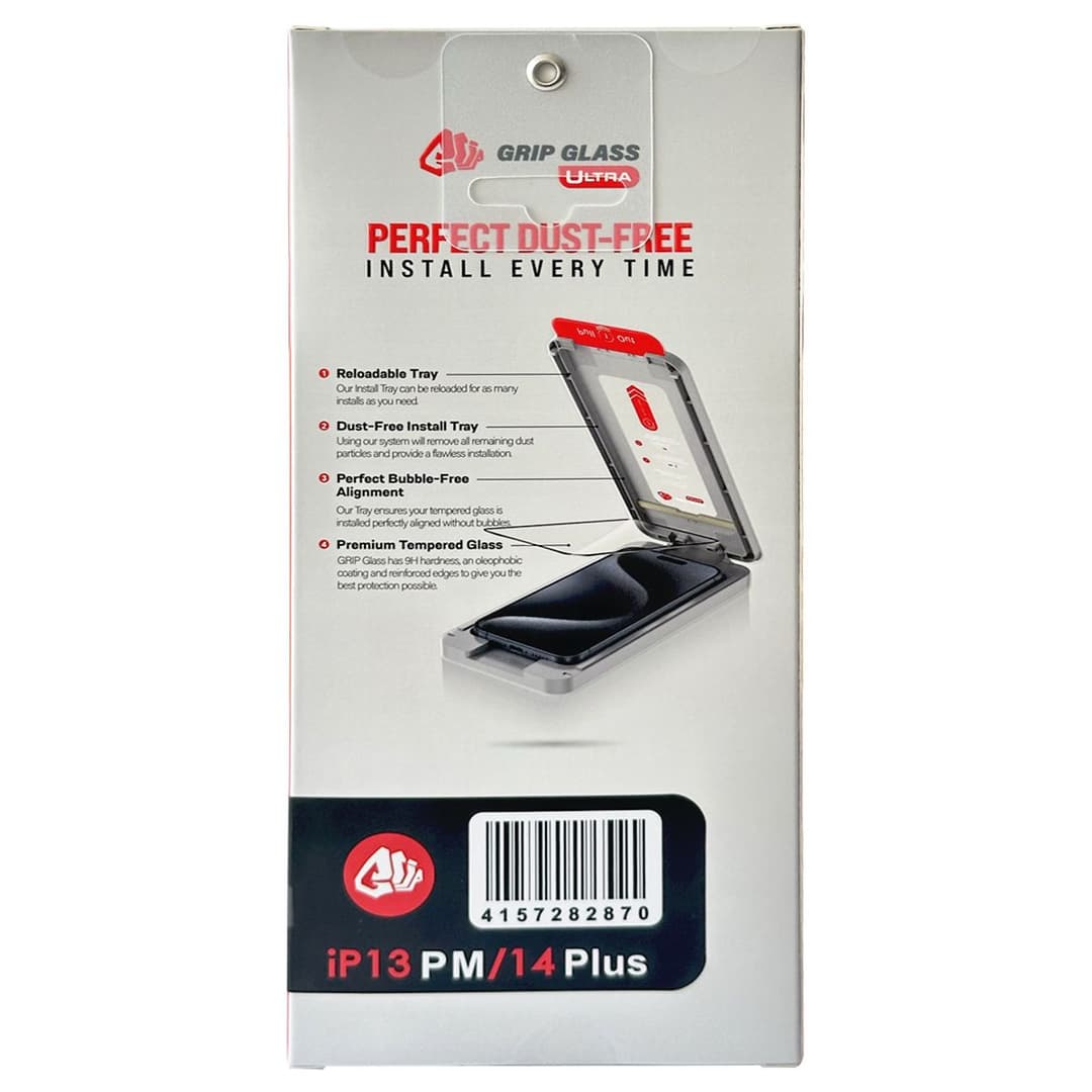 Grip Ultra - Tempered Glass Screen Protector for iPhone 13 Pro Max/14 Plus (2 Pack) (Privacy)