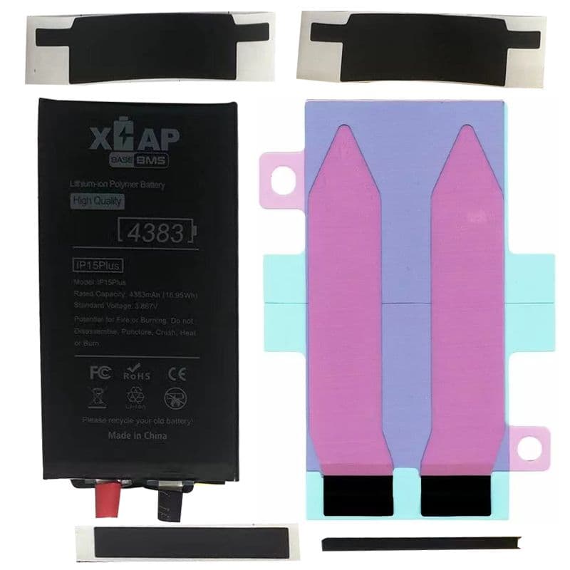 XCAP BASE - Battery Cell without Flex for iPhone 15 Plus (BMS) (4383 mAh) (Spot Weld Required)