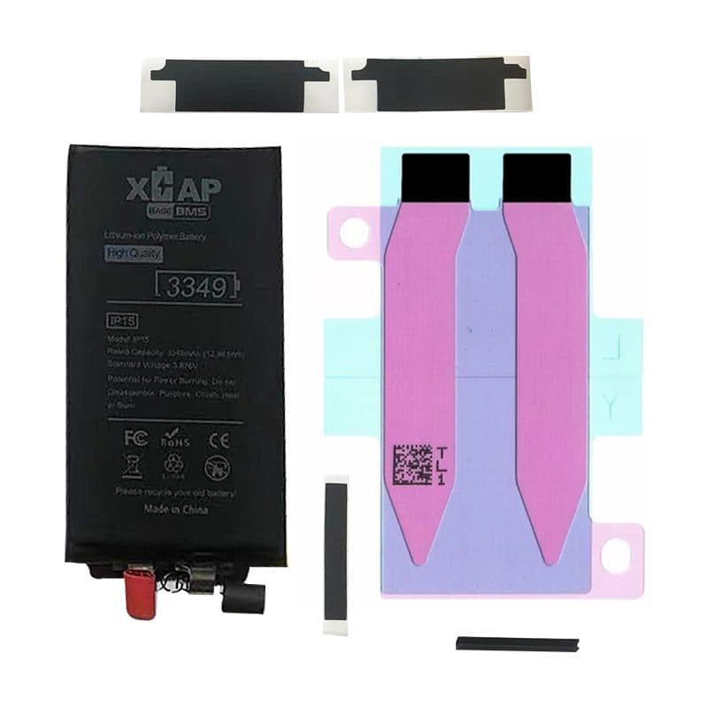 XCAP BASE - Battery Cell without Flex for iPhone 15 (BMS) (3349 mAh) (Spot Weld Required)
