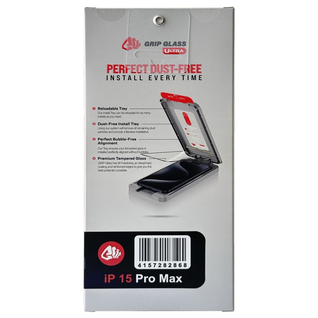 Grip Ultra - Tempered Glass Screen Protector for iPhone 15 Pro Max (2 Pack) (Privacy)