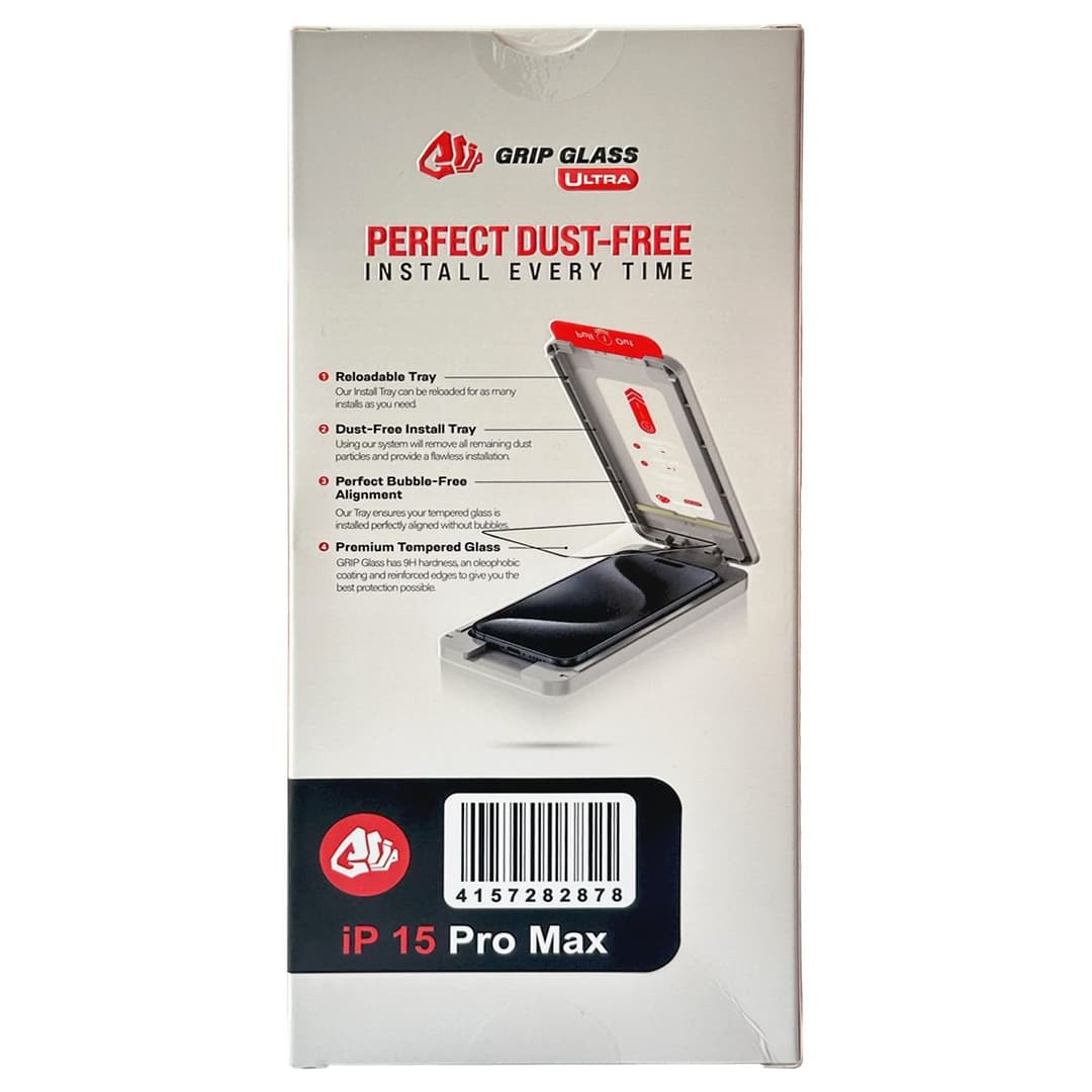 Grip Ultra - Tempered Glass Screen Protector for iPhone 15 Pro Max (10 Pack) (Privacy)