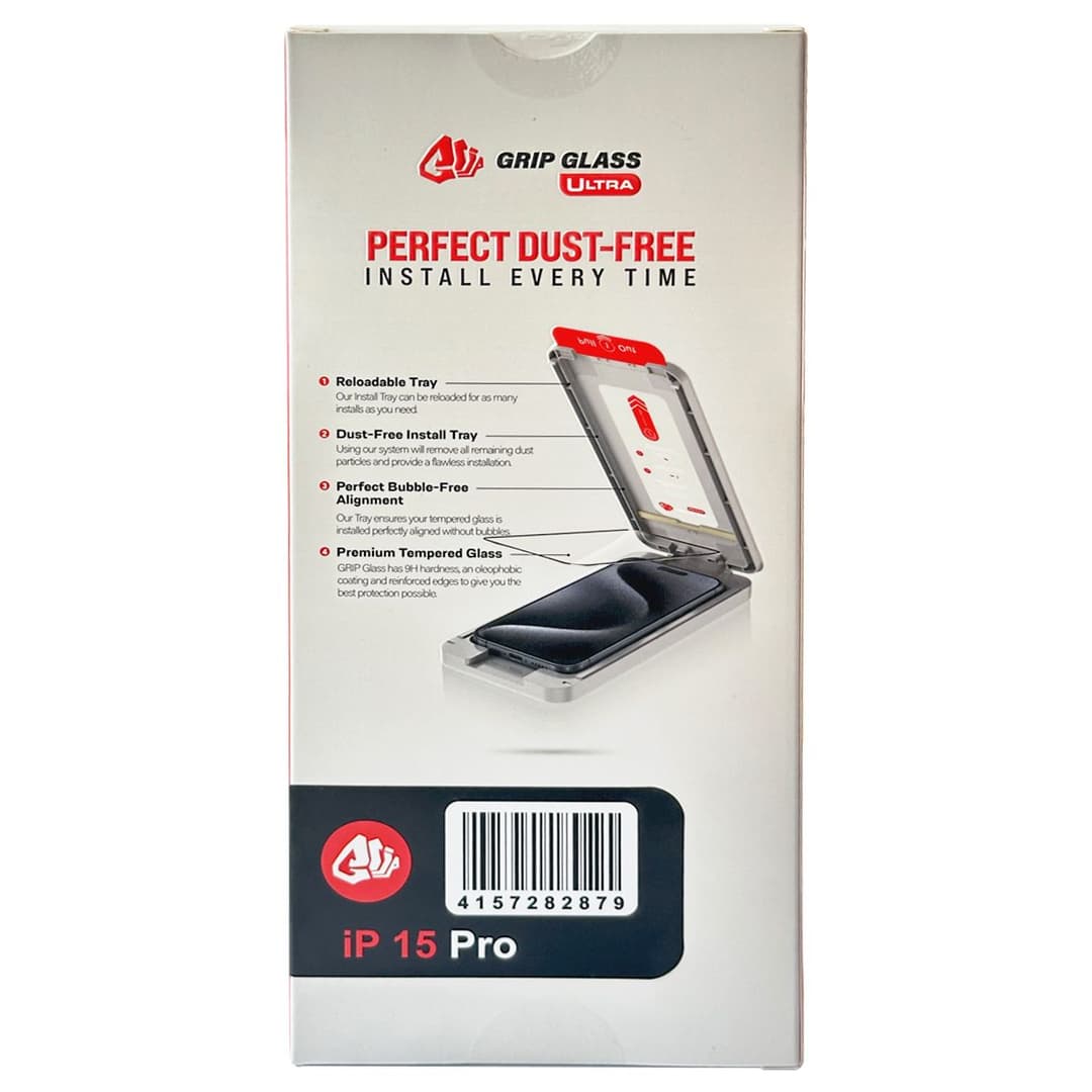 Grip Ultra - Tempered Glass Screen Protector for iPhone 15 Pro (10 Pack) (Privacy)