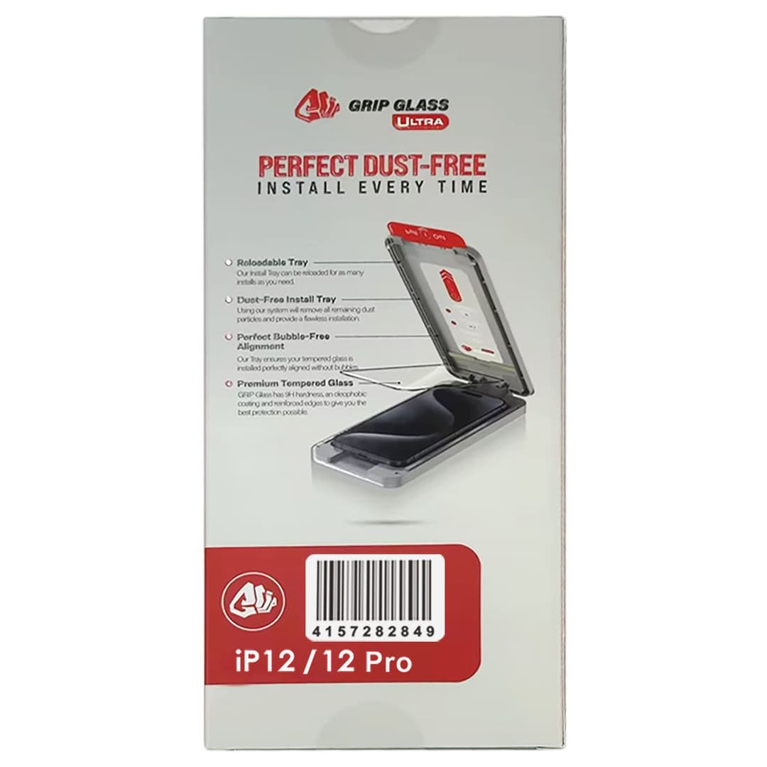 Grip Ultra - Tempered Glass Screen Protector for iPhone 12/12 Pro (10 Pack)