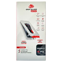 Grip Ultra - Tempered Glass Screen Protector for iPhone 16 Pro / 17 (10 Pack) (Privacy)
