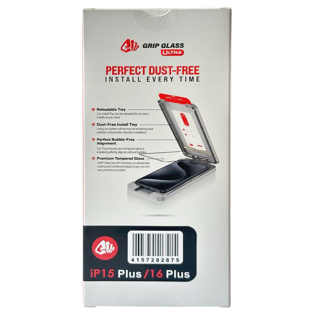 Grip Ultra - Tempered Glass Screen Protector for iPhone 15 Plus/16 Plus (10 Pack) (Privacy)
