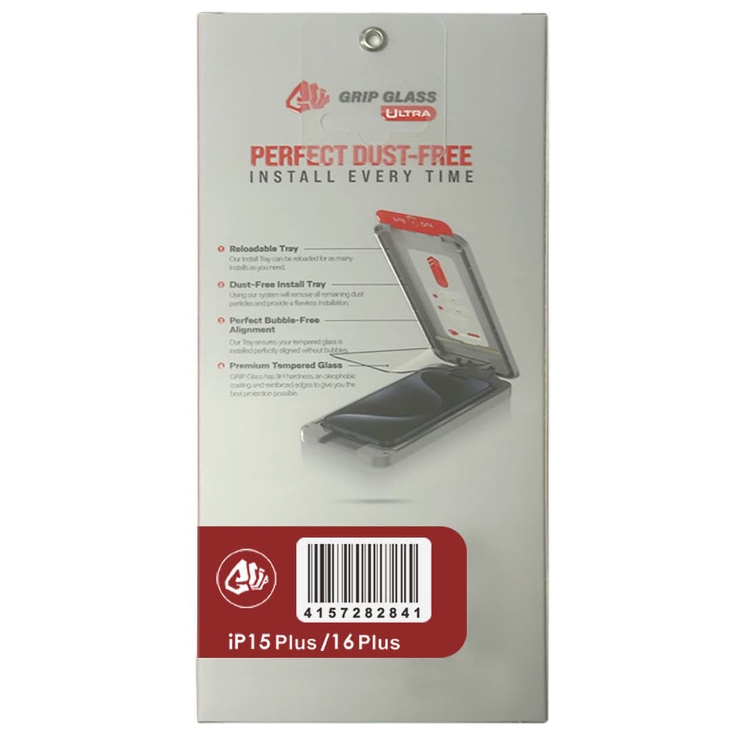 Grip Ultra - Tempered Glass Screen Protector for iPhone 15 Plus/16 Plus (2 Pack)