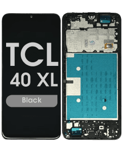 Refurbished - LCD and Screen Digitizer Assembly w/ Frame for TCL 40 XL (Black)
