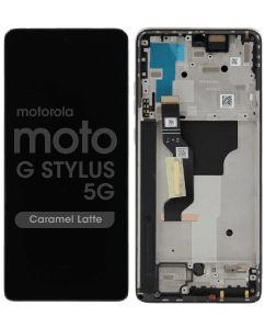 Genuine - OLED Assembly w/ Frame for Motorola Moto G Stylus 5G (XT2419 / 2024) (Caramel Latte)