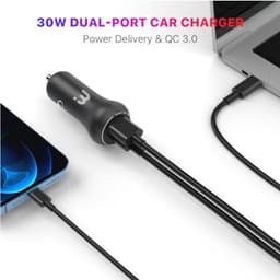 MyBat Pro - Dual Port Car Adapter (PD / QC 3.0) (30W) (Black)