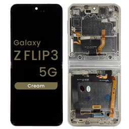Refurbished - OLED Assembly w/ Digitizer for Samsung Galaxy Z Flip 3 5G (F711) (Cream)