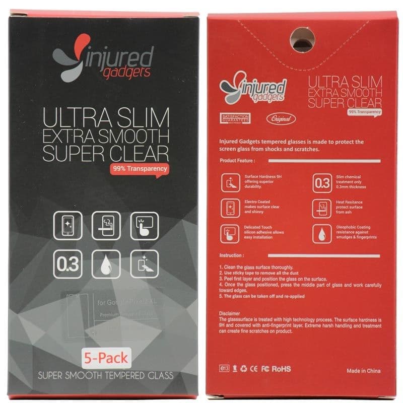 (5 Pack) Nuglas - Tempered Glass Screen Protector for Google Pixel 2 XL 