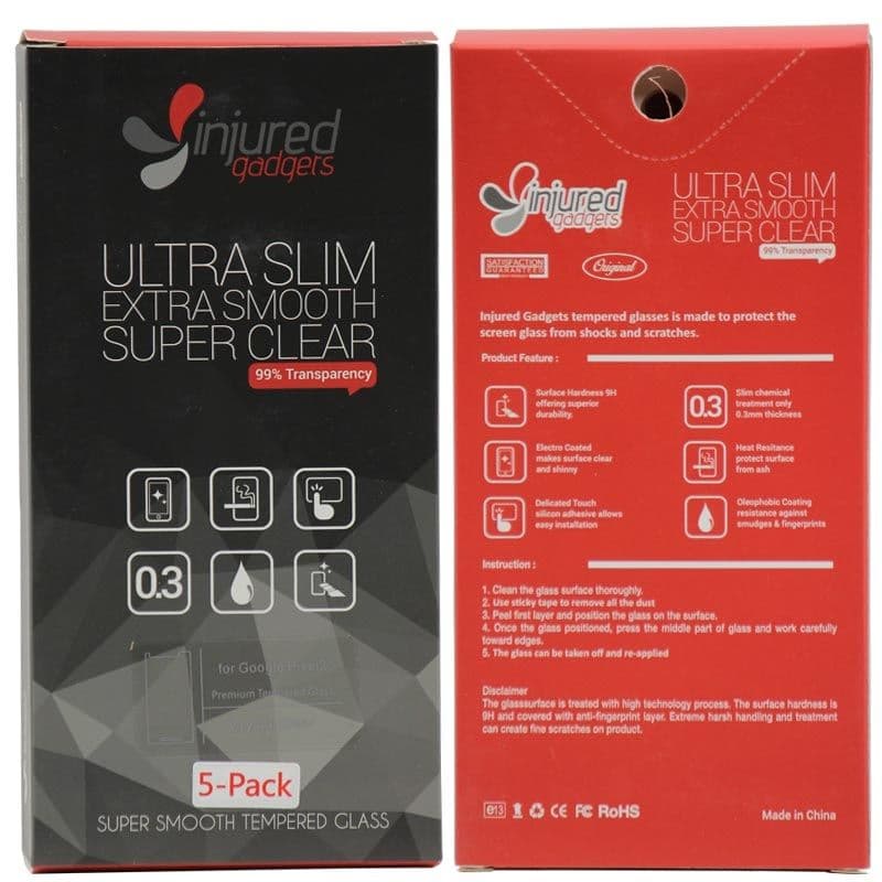 (5 Pack) Nuglas - Tempered Glass Screen Protector for Google Pixel 2