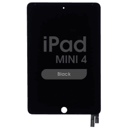 Premium Refurbished- Glass and Digitizer Full LCD Assembly for iPad Mini 4 (Sleep / Wake Flex Pre-Soldered) (Black)