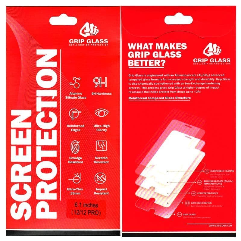 Grip Glass - Matte Tempered Glass Screen Protector for iPhone 12 / 12 Pro