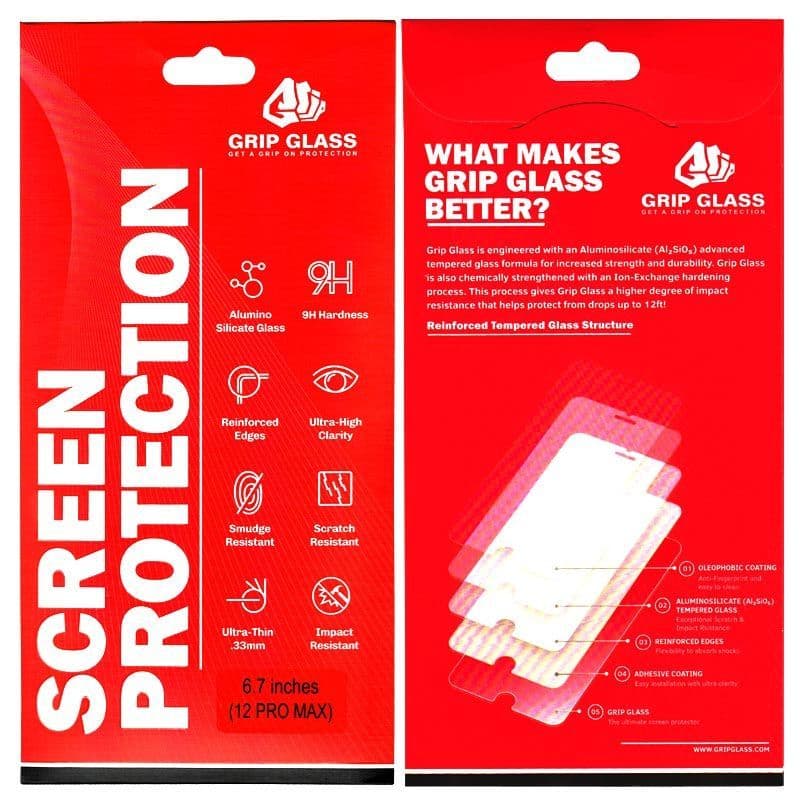 Grip Glass - Matte Tempered Glass Screen Protector for iPhone 12 Pro Max
