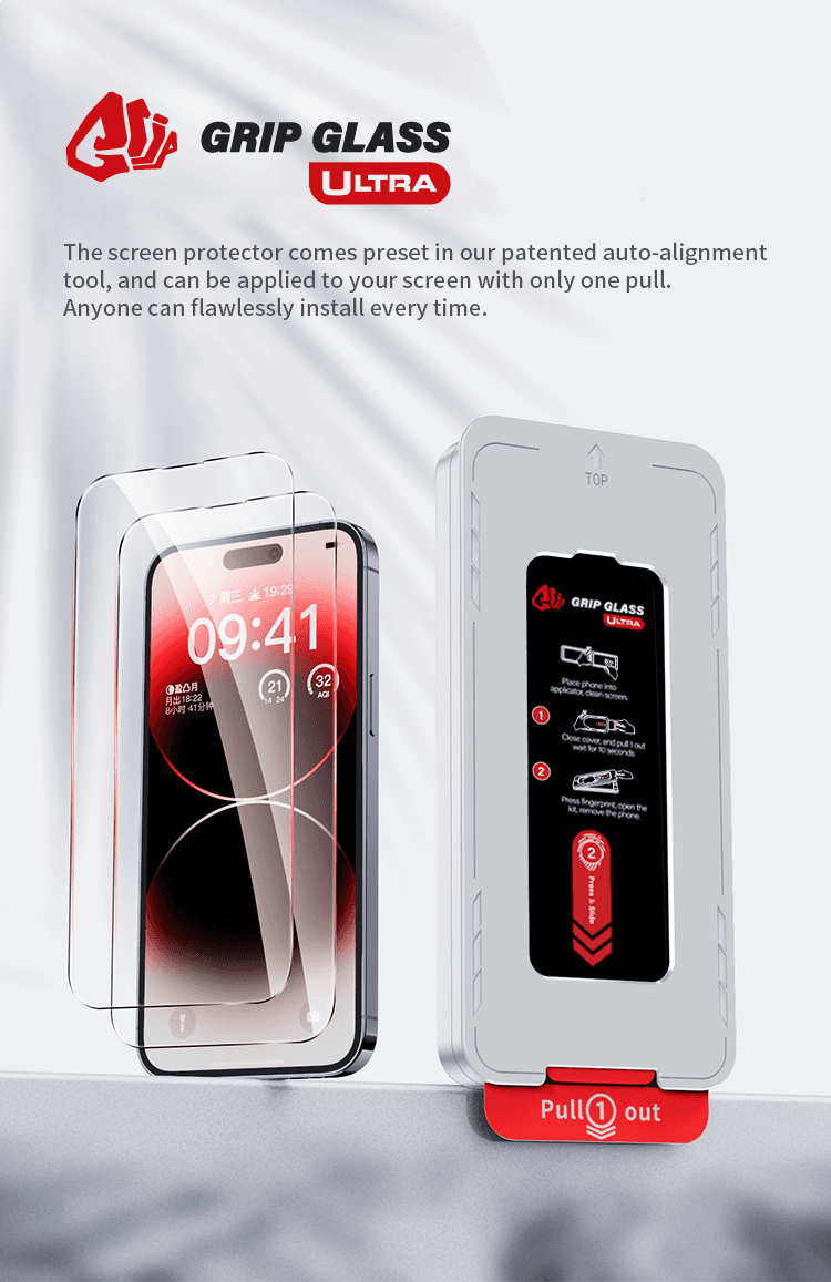 (50 Pack) Grip Ultra - Tempered Glass Screen Protector for iPhone 17 Pro Max (Clear)