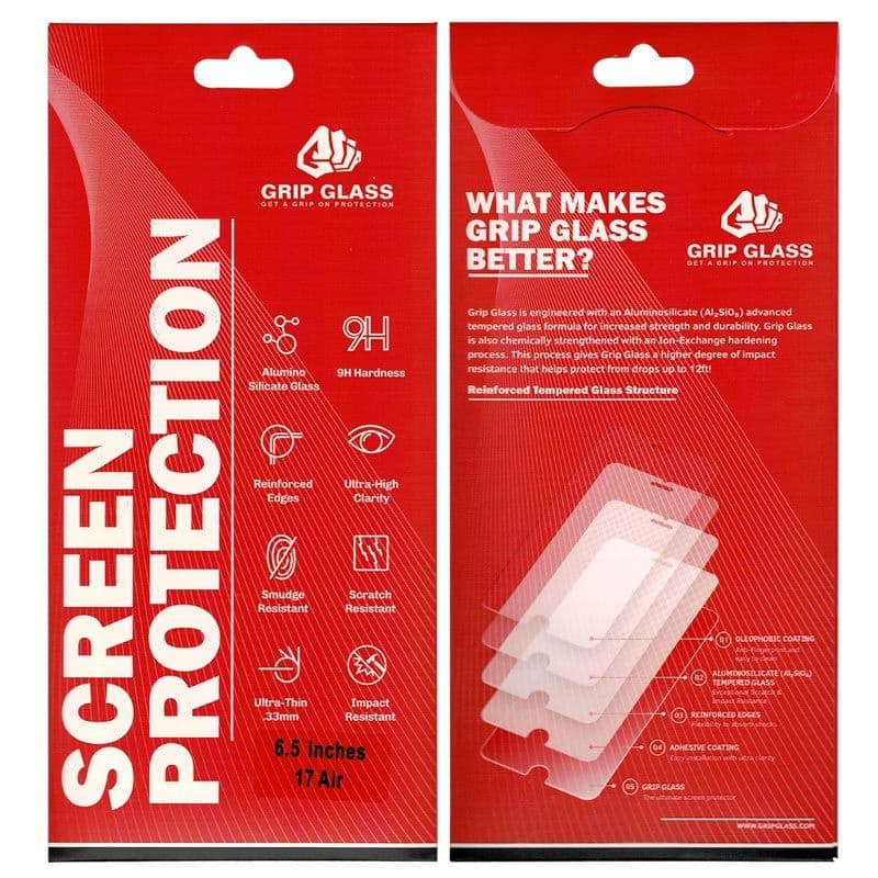 (10 Pack) Grip Glass - Tempered Glass Screen Protector for iPhone 17 Air - Injured Gadgets