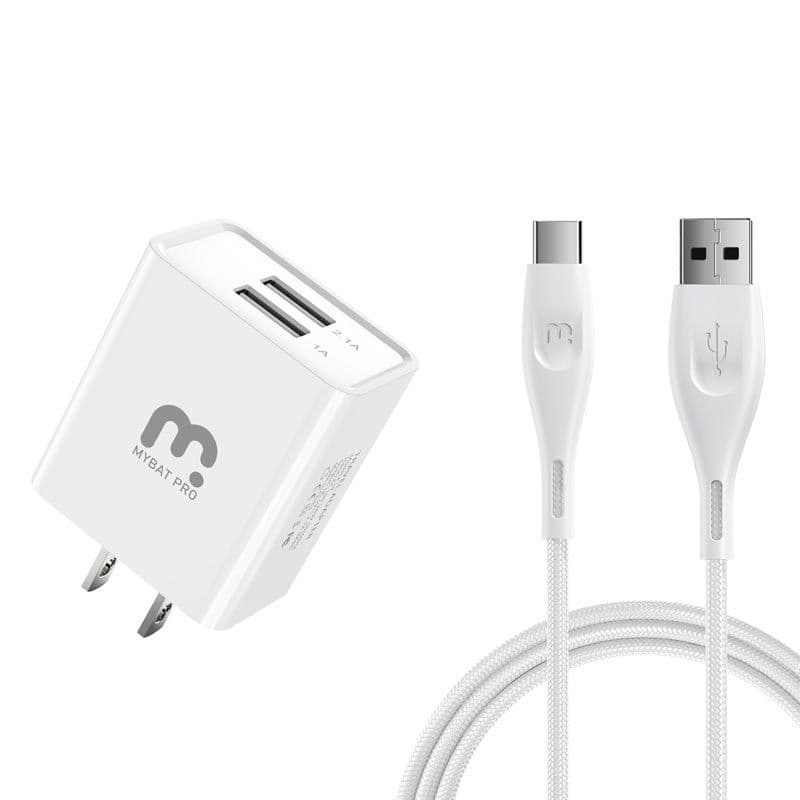 (2in1) MyBat Pro - Travel Adapter w/ USB-C Cable (6ft)