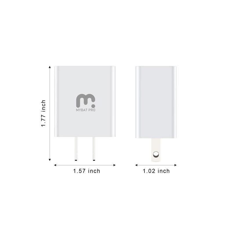 (2in1) MyBat Pro - Travel Adapter w/ USB-C Cable (6ft)