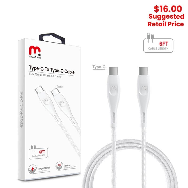 MyBat Pro - USB-C to USB-C Quick Charging Cable (6ft)