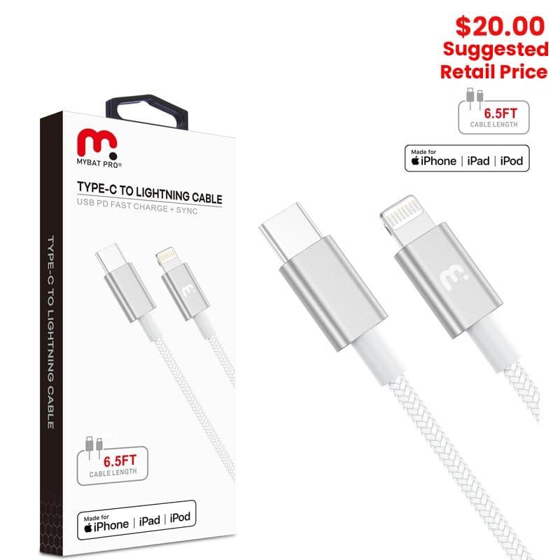 MyBat Pro - MFi USB-C to Lightning Cable (6.5ft)