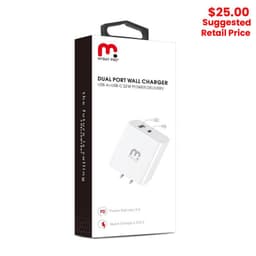 MyBat Pro - Dual USB / USB-C Adapter (22W) (White)