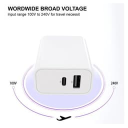 MyBat Pro - Dual USB / USB-C Adapter (22W) (White)