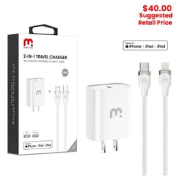 MyBat Pro - PD / QC 3.0 Wall Adapter w/ USB-C to MFi Lightning Cable (4ft) (White)