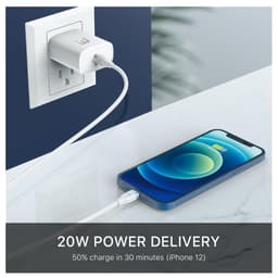 MyBat Pro - PD / QC 3.0 Wall Adapter w/ USB-C to MFi Lightning Cable (4ft) (White)