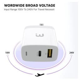 MyBat Pro - Dual USB / USB-C Adapter (30W) (White)