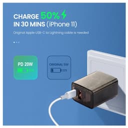 MyBat Pro - 20W USB-C Wall Charger (Exploration Version) - Transparent Smoke
