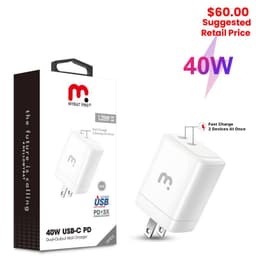 MyBat Pro - USB-C Fast Charging Wall Charger (40W) (White)
