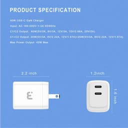 MyBat Pro - USB-C Fast Charging Wall Charger (40W) (White)