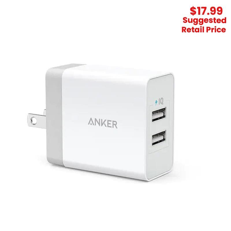 Anker - PowerPort Dual USB Power Adapter (24W)