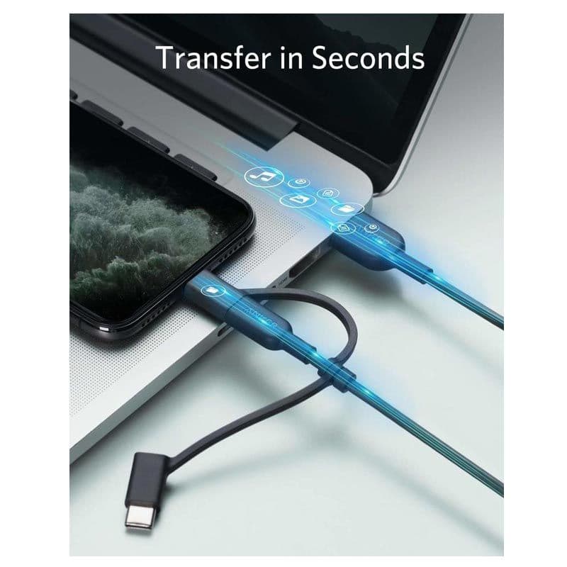 (3in1) Anker - PowerLine II Micro USB / USB-C / Lightning Cable (3ft)