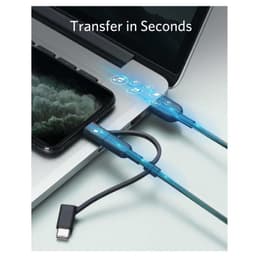 (3in1) Anker - PowerLine II Micro USB / USB-C / Lightning Cable (3ft)