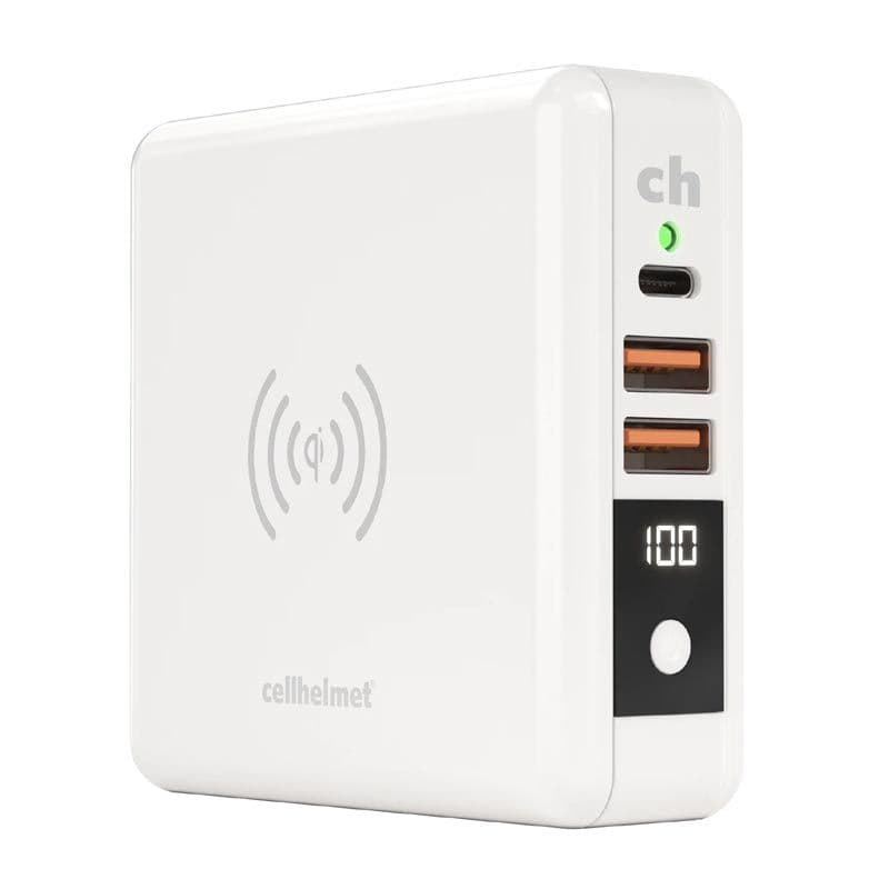 cellhelmet - Multi-Charge Pro: 8K mAh Power Bank / Qi Wireless Charger w/ USB-C and USB-A Outputs