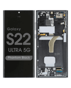 Refurbished - OLED Screen and Digitizer Assembly w/ Frame for Samsung Galaxy S22 Ultra 5G (S908B) (Phantom Black)