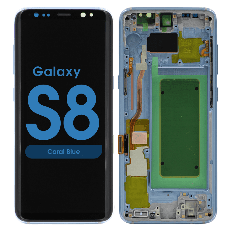 Refurbished - OLED Screen and Digitizer Assembly w/ Frame for Samsung Galaxy S8 (G950) (Coral Blue)