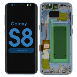 Refurbished - OLED Screen and Digitizer Assembly w/ Frame for Samsung Galaxy S8 (G950) (Coral Blue)