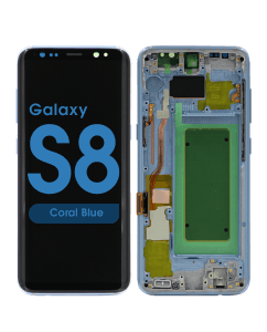 Refurbished - OLED Screen and Digitizer Assembly w/ Frame for Samsung Galaxy S8 (G950) (Coral Blue)