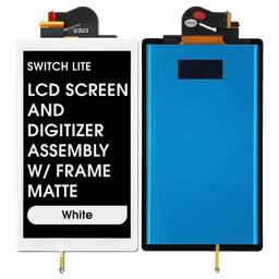 Refurbished - LCD Screen and Digitizer Assembly w/ Frame for Switch Lite Matte (White)