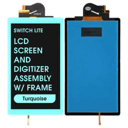Refurbished - LCD Screen and Digitizer Assembly w/ Frame for Switch Lite (Turquoise)