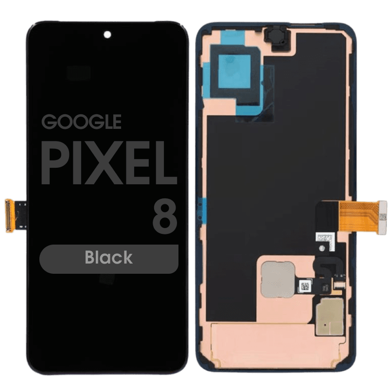 Premium - OLED Screen and Digitizer Assembly w/ Fingerprint Sensor w/ Frame for Google Pixel 8 (Black)