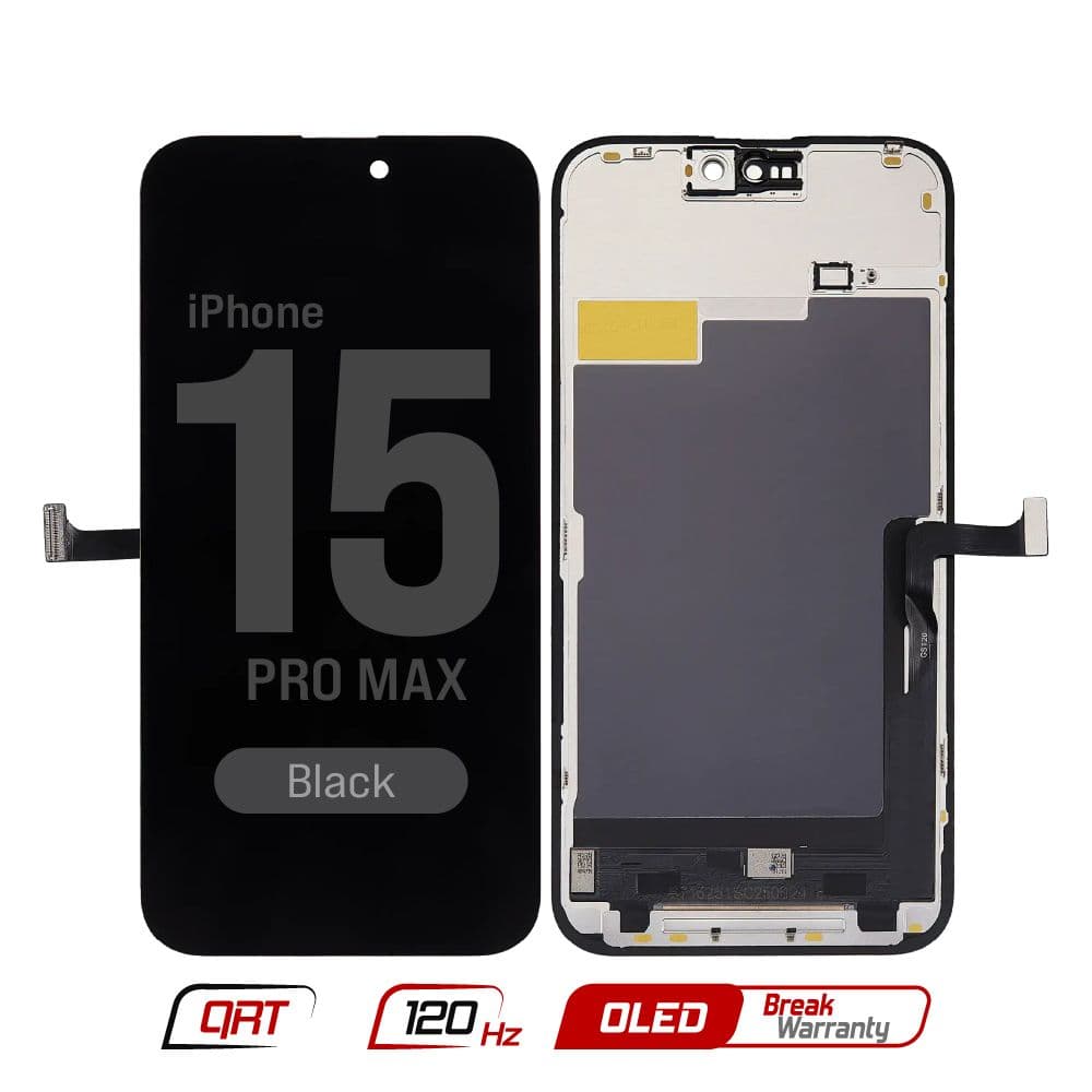 FX5 Soft OLED 120Hz QRT - Aftermarket OLED Screen and Digitizer Assembly for iPhone 15 Pro Max (Quick Repair Technology) (Black)