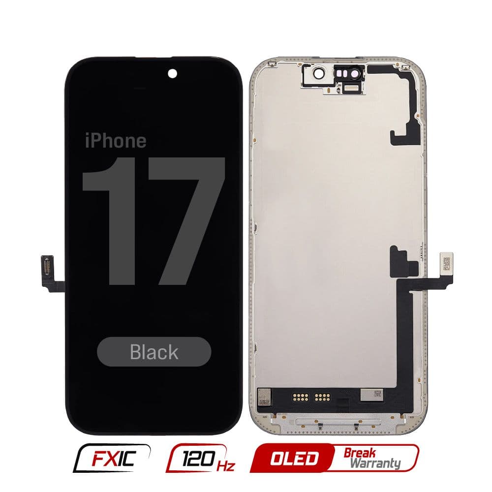 FX5 Soft OLED 120Hz - Aftermarket OLED Screen and Digitizer Assembly for iPhone 17 (Black) (IC Swappable) - Injured Gadgets