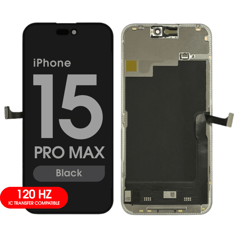 FX5 Soft OLED 120Hz - Aftermarket OLED Screen and Digitizer Assembly for iPhone 15 Pro Max (Black) (IC Swappable)