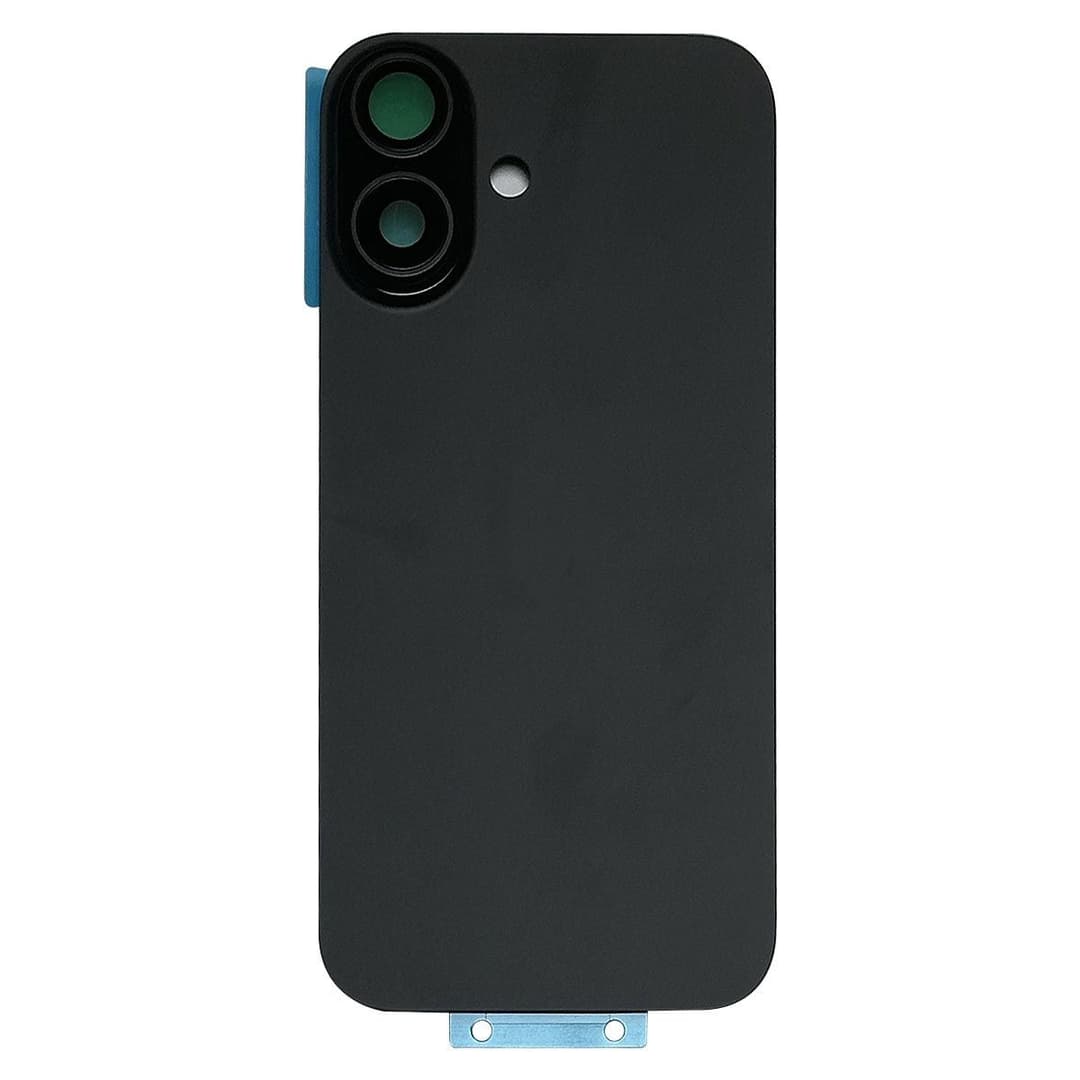 Back Glass w/ Camera Lens / MagSafe Magnet for iPhone 16 Plus (Black) (No Logo)